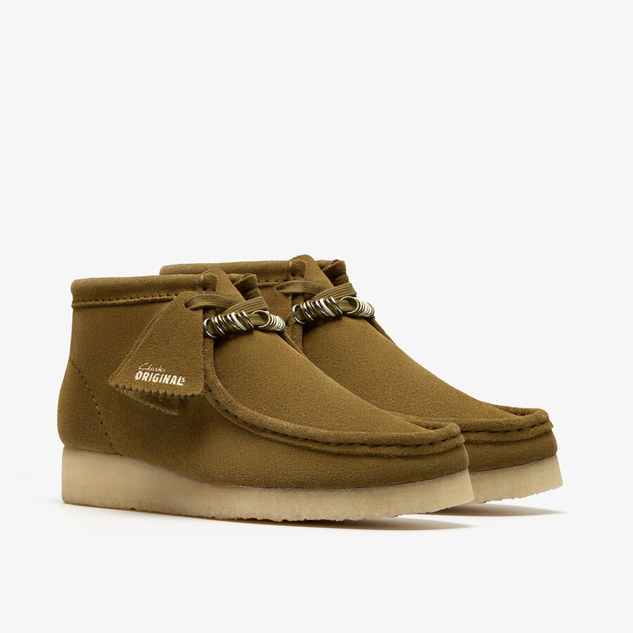 buty wallabee - zielony zamsz